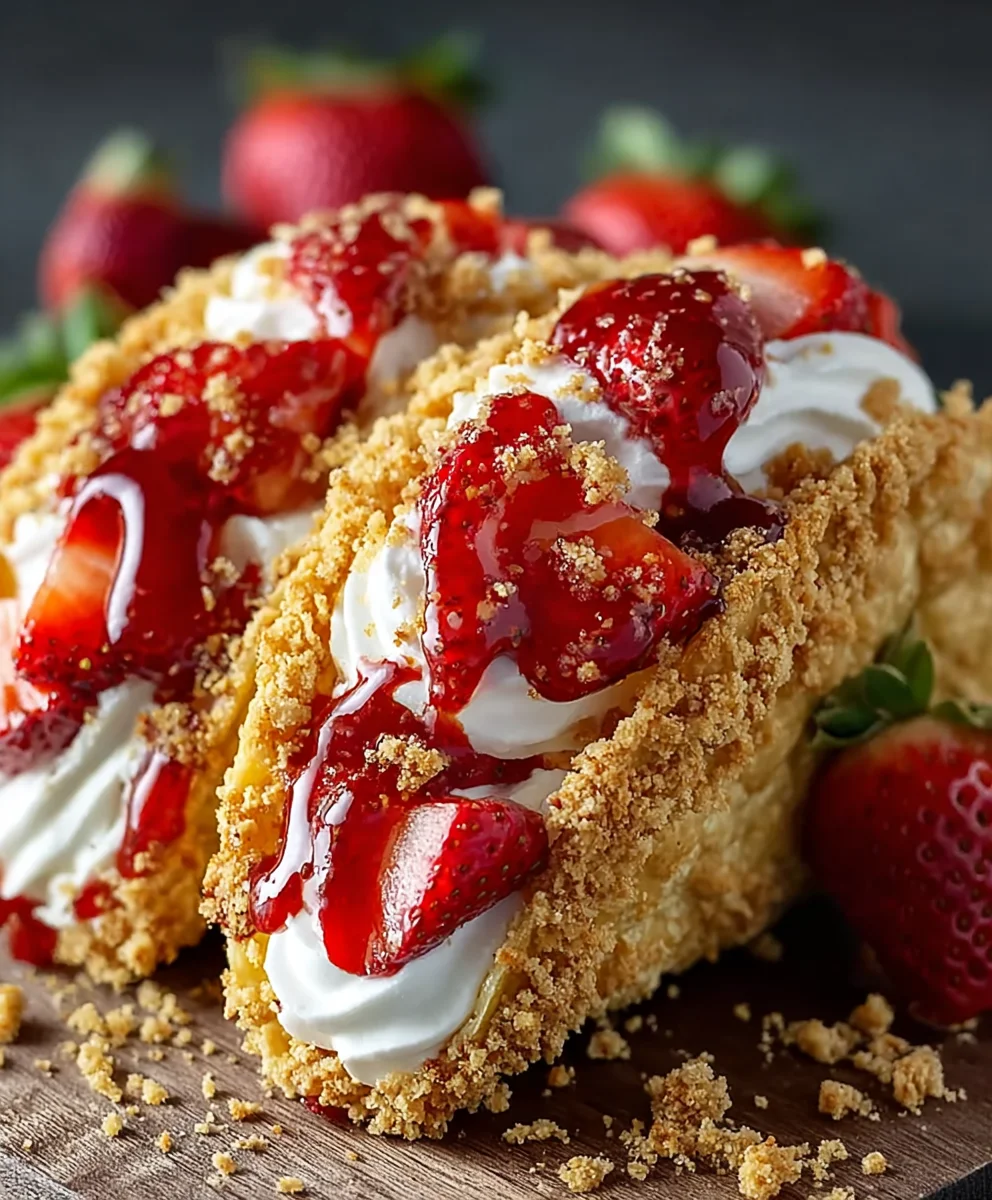 Strawberry Crunch Cheesecake Tacos-Easy Dessert