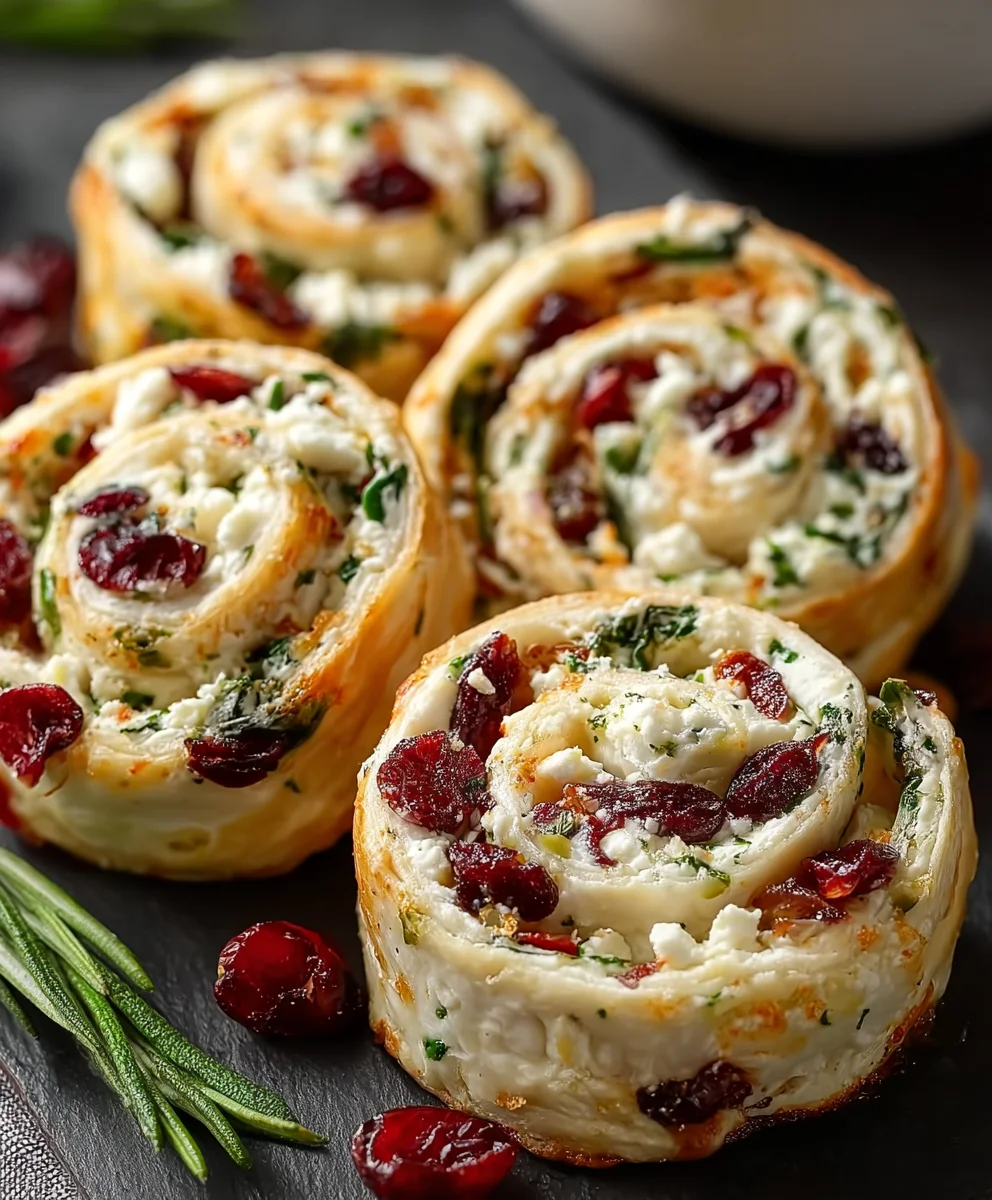 Cranberry Feta Pinwheels-Quick Appetizer Recipe