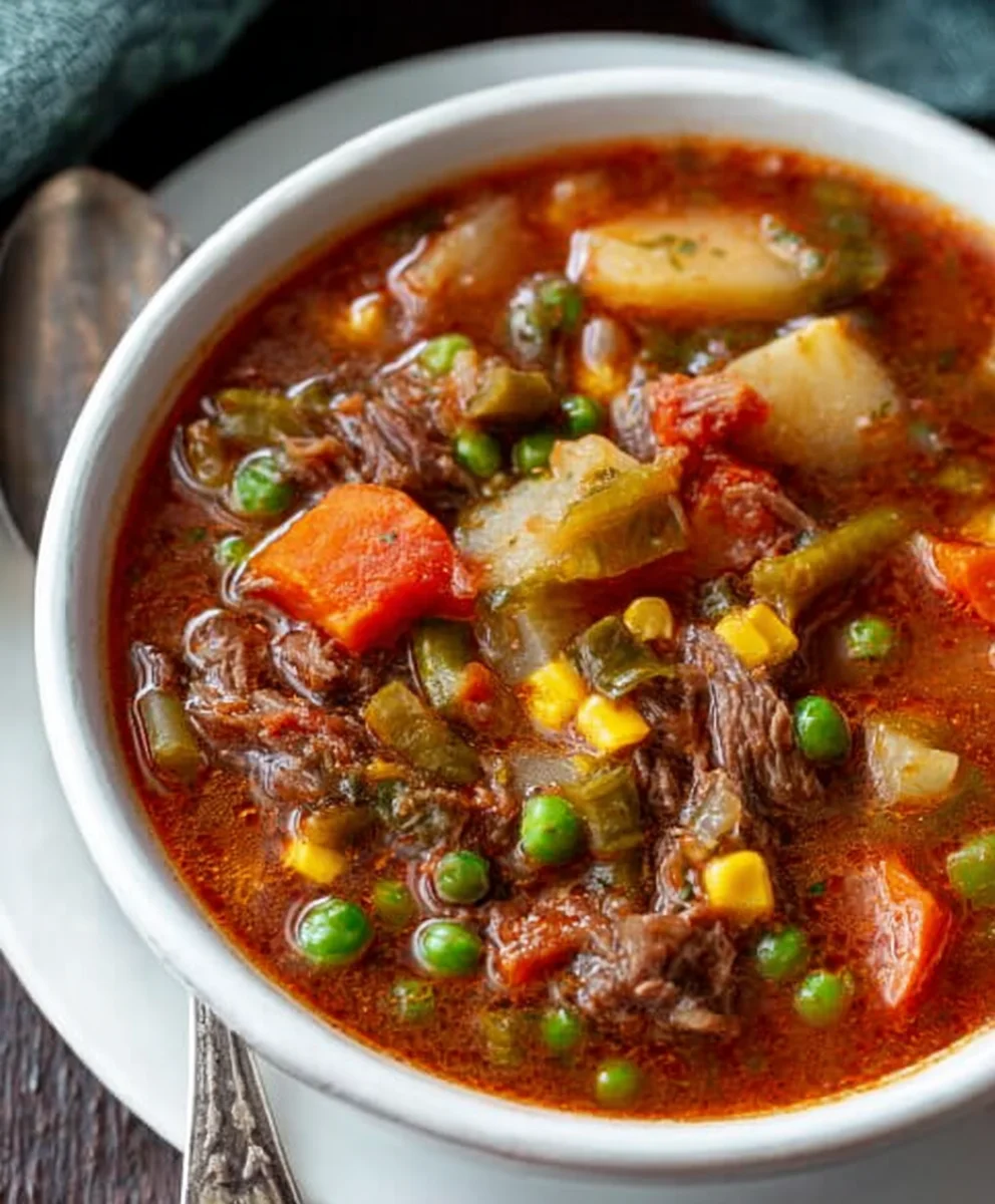 Mom's Old-Fashioned Vegetable Beef Soup Recipe