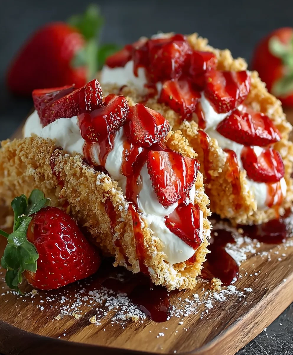 Strawberry Crunch Cheesecake Tacos-Easy Dessert