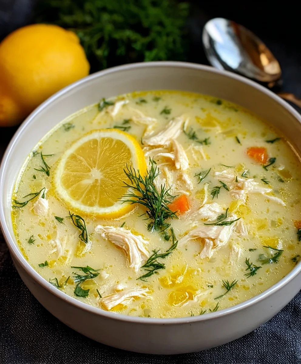 Avgolemono Greek Lemon Chicken Soup - Comforting & Delicious