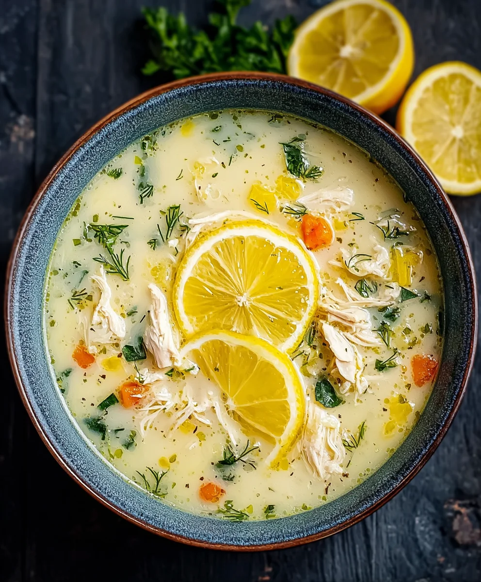Avgolemono Greek Lemon Chicken Soup - Comforting & Delicious