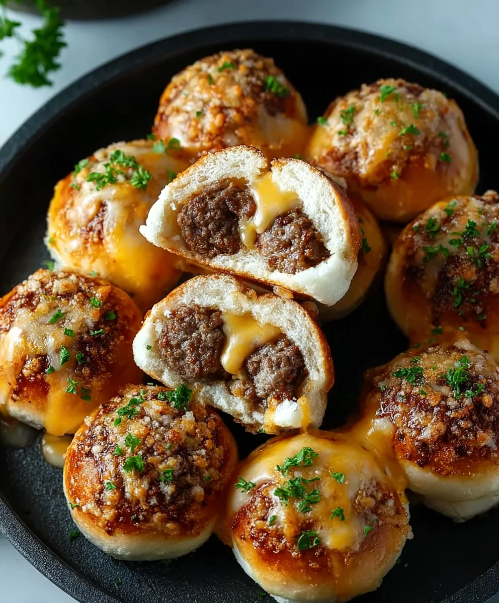Garlic Parmesan Cheeseburger Bombs Recipe