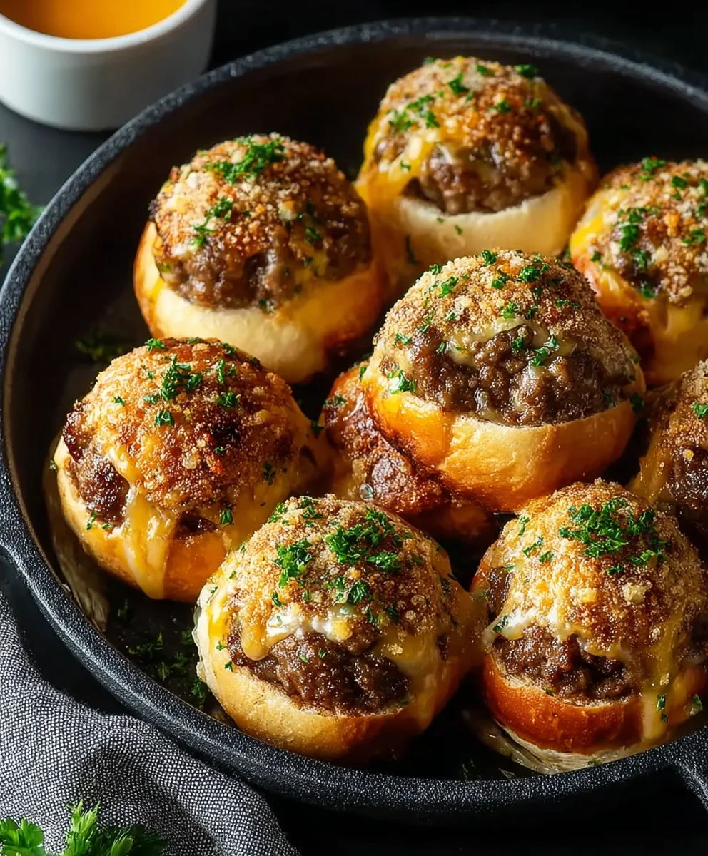 Garlic Parmesan Cheeseburger Bombs Recipe