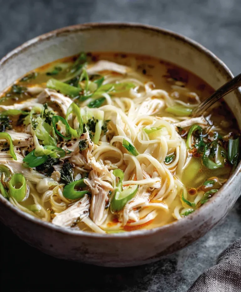 Aromatic Gin Extract-Inspired Scallion Chicken Noodle Soup