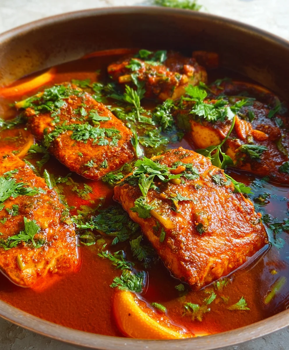 Spicy Moroccan Fish Recipe-Rich Sauce-Flavorful