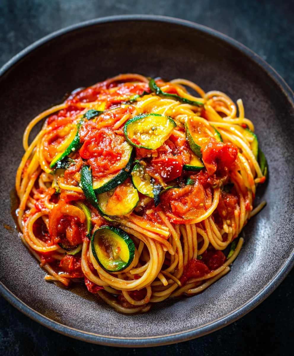 Healthy Tomato Zucchini Pasta - Easy & Delicious Meal