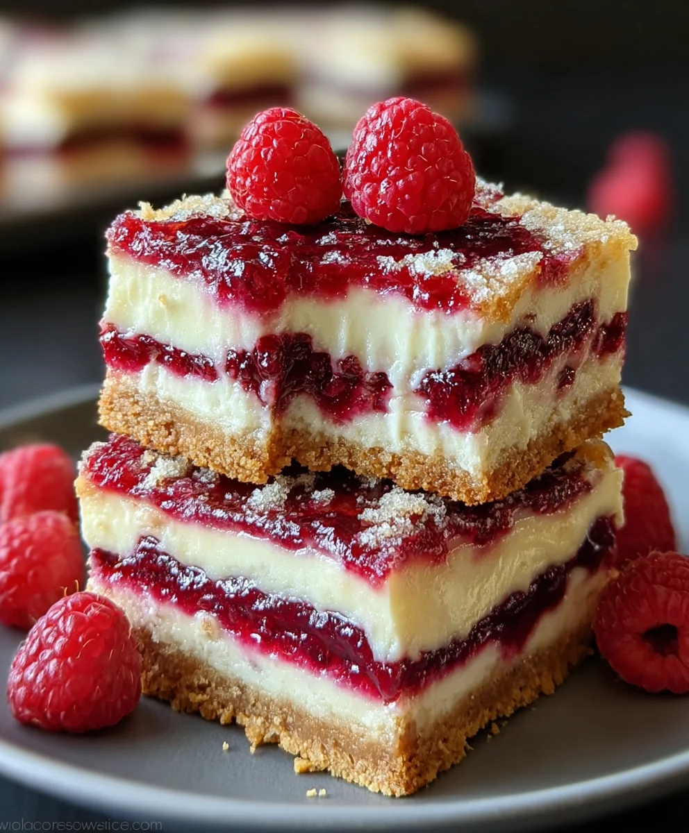 Easy Raspberry Cheesecake Bars - Decadent Treat