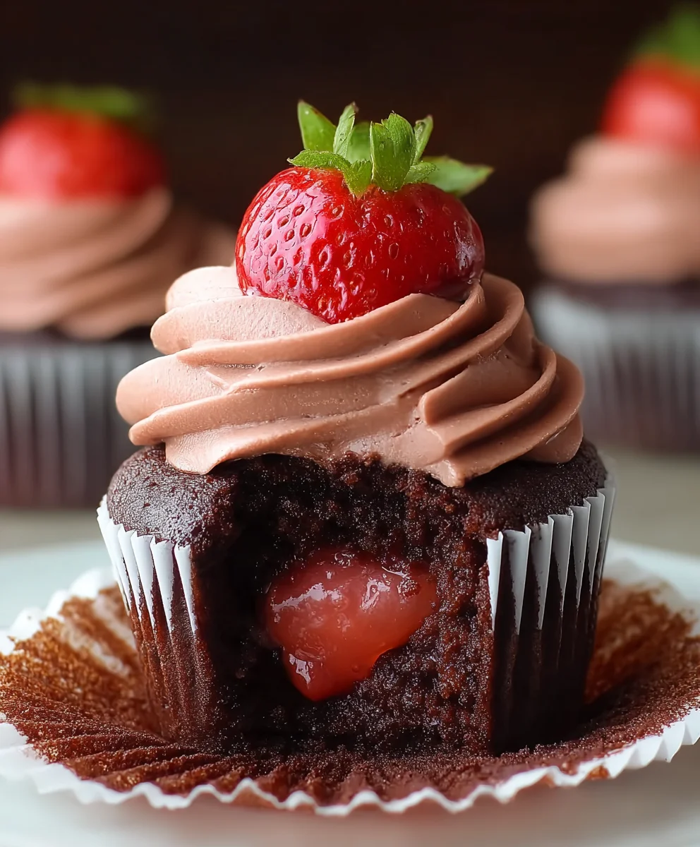 Chocolate Strawberry Cupcakes-Decadent & Delicious Treat