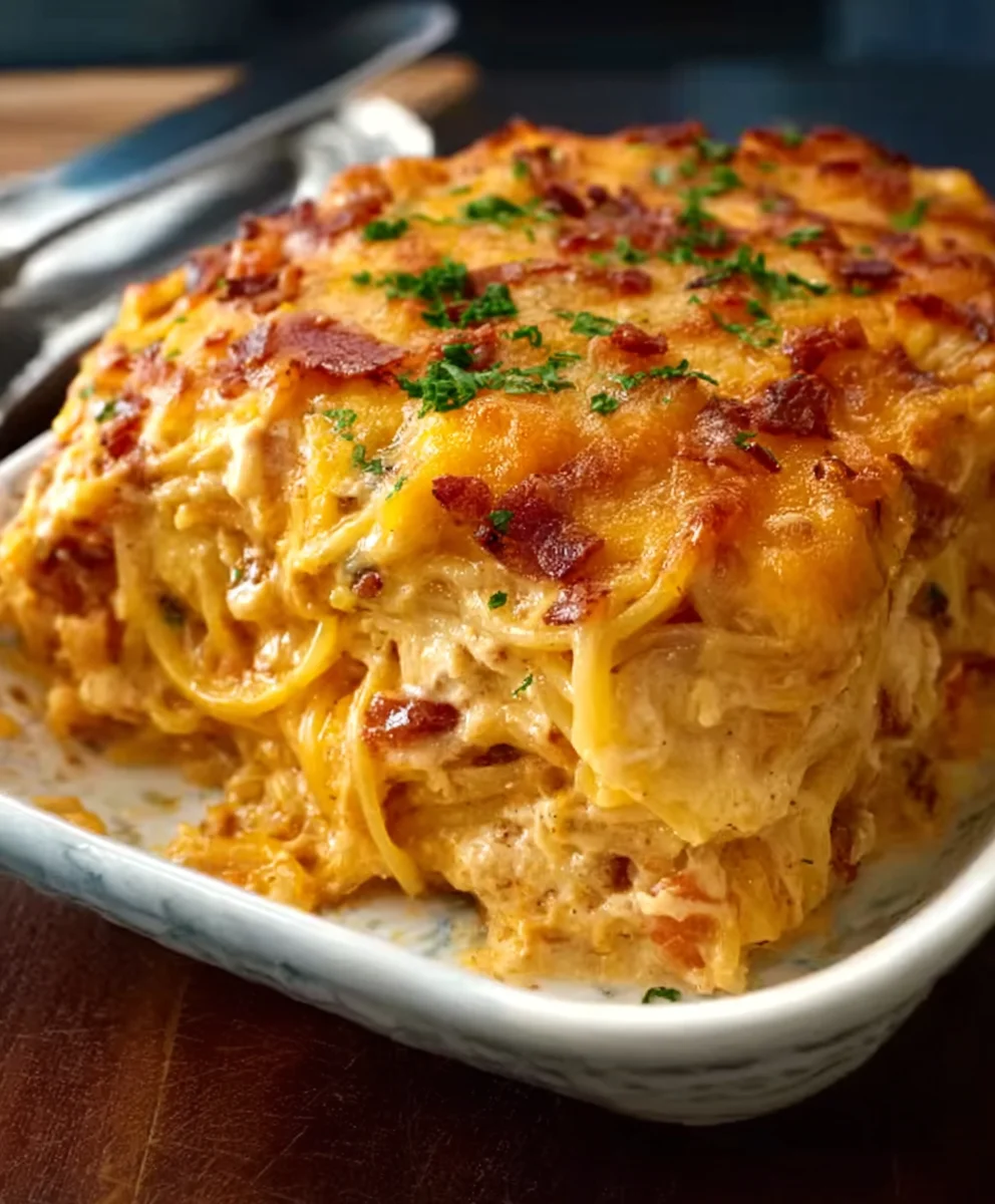 Spicy Cheesy Chicken Spaghetti Casserole Recipe