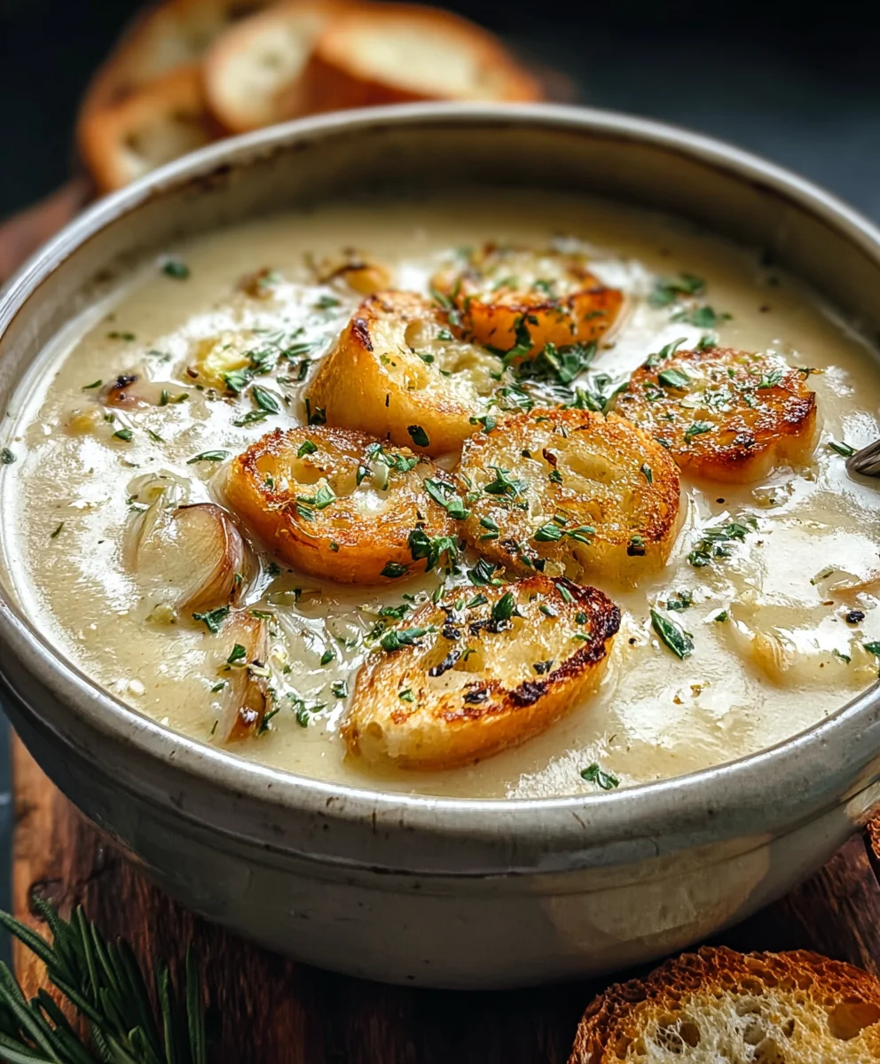 Country French Garlic Soup-Hearty & Flavorful