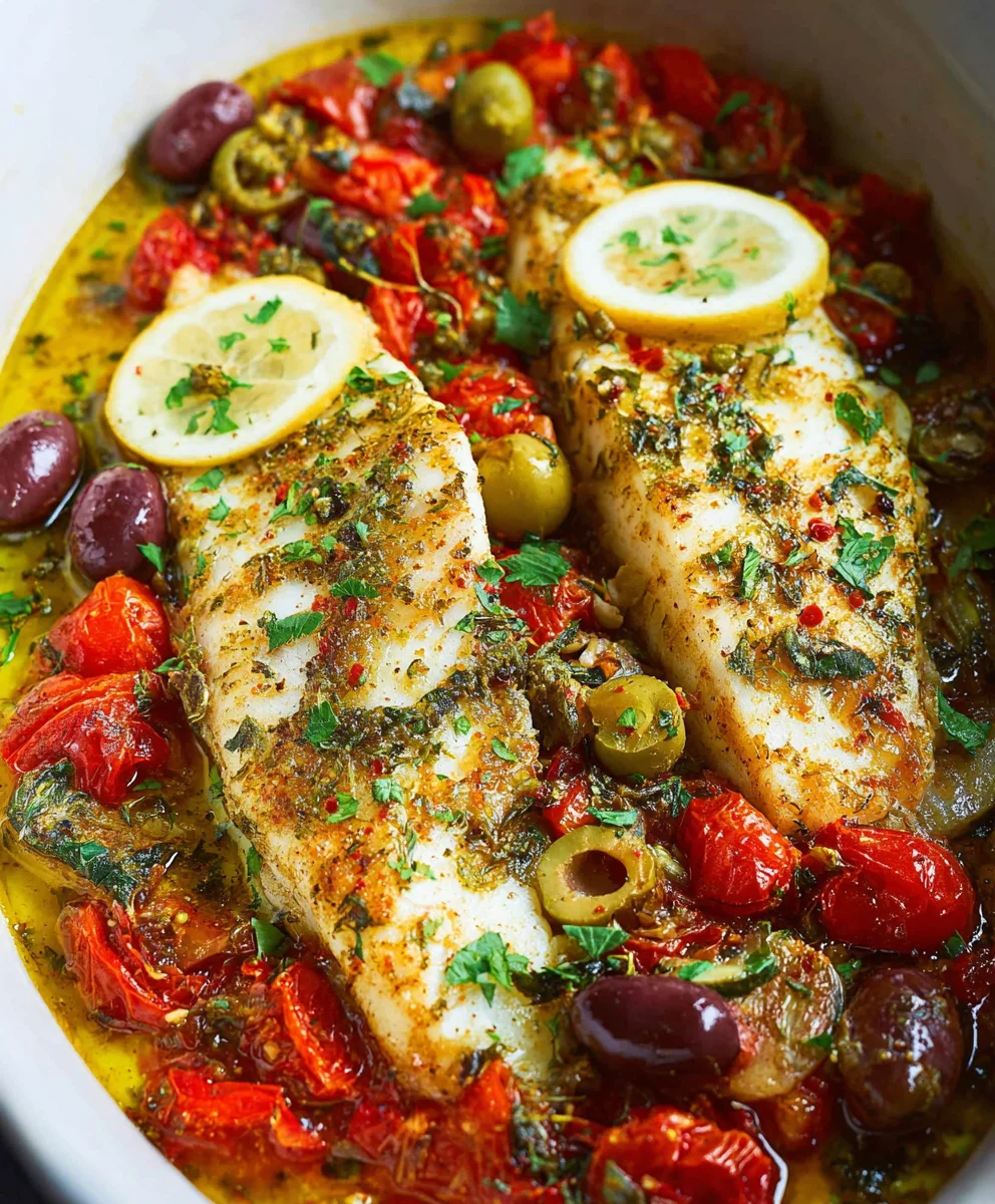 Easy Mediterranean Baked Fish-Quick Flavorful Dinner