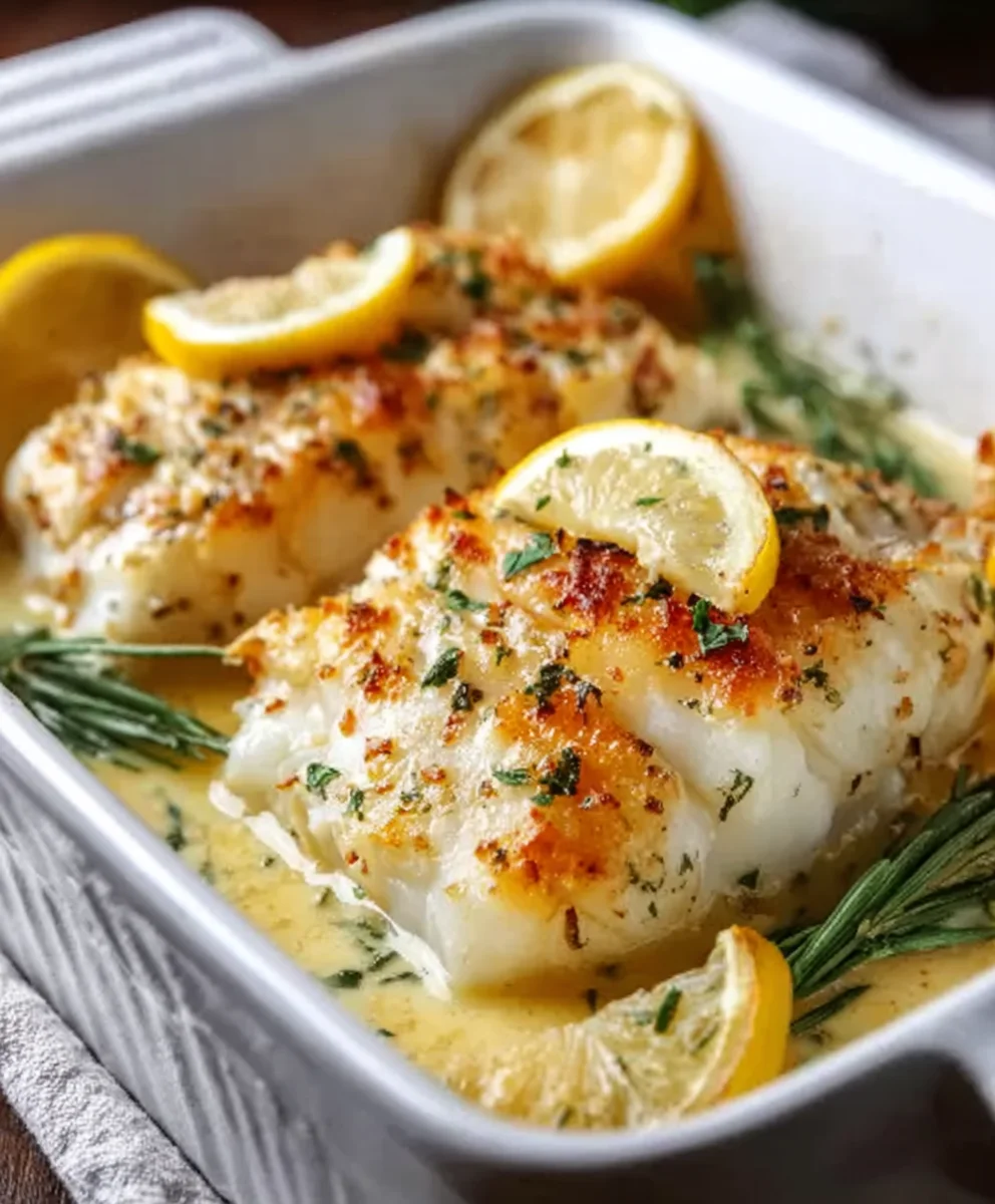 Baked Cod Coconut Lemon Cream Sauce Recipe
