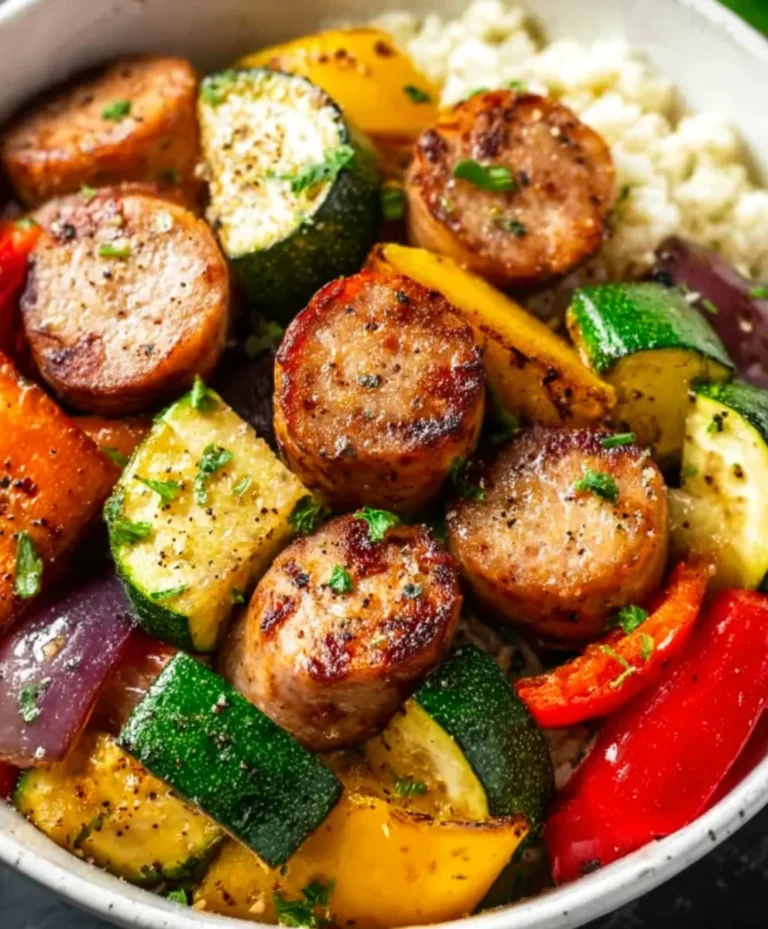 Air Fryer Chicken Sausage and Veggies Quick Meal