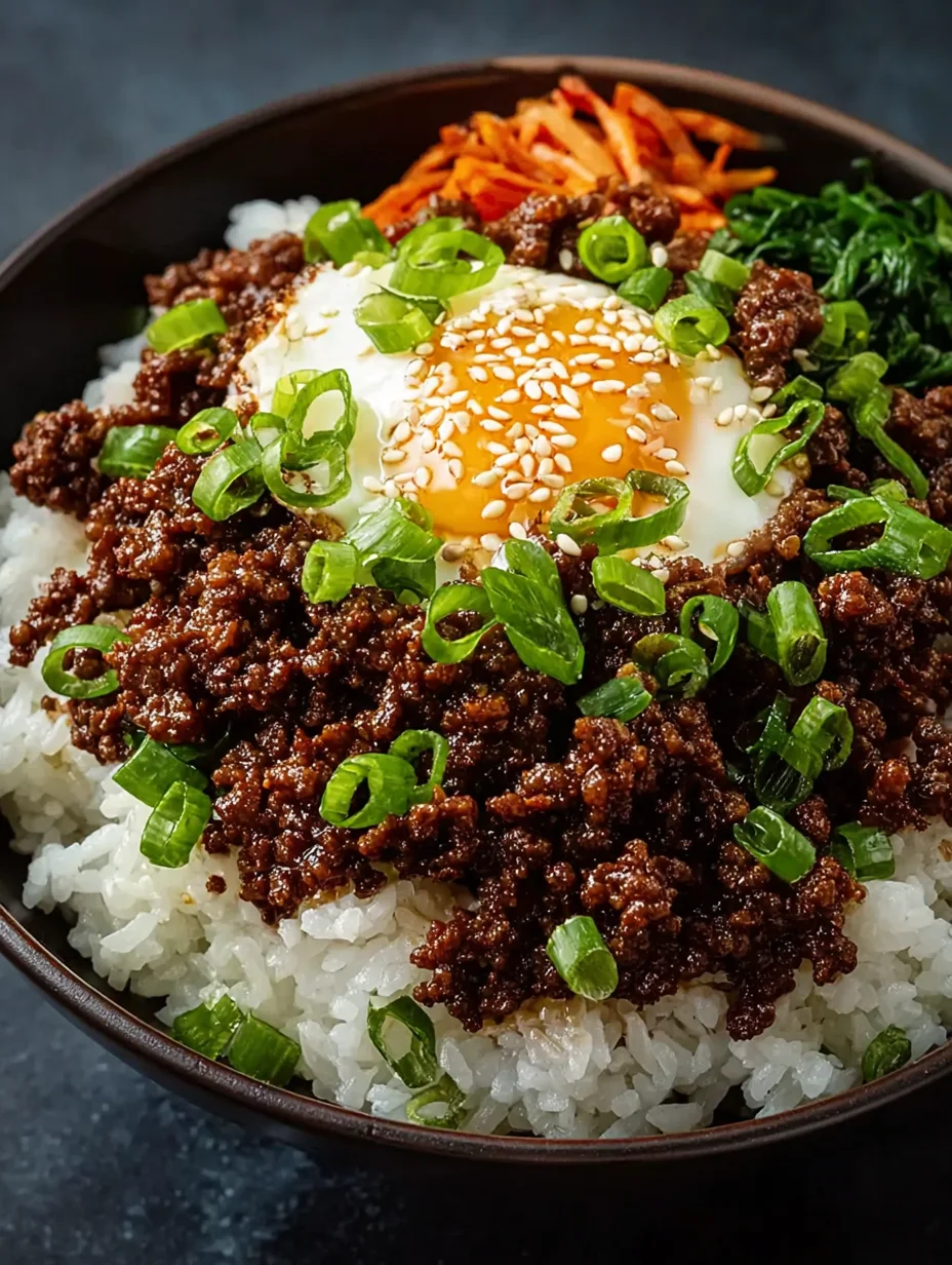Quick Korean Ground Beef Bowl Dinner Recipe