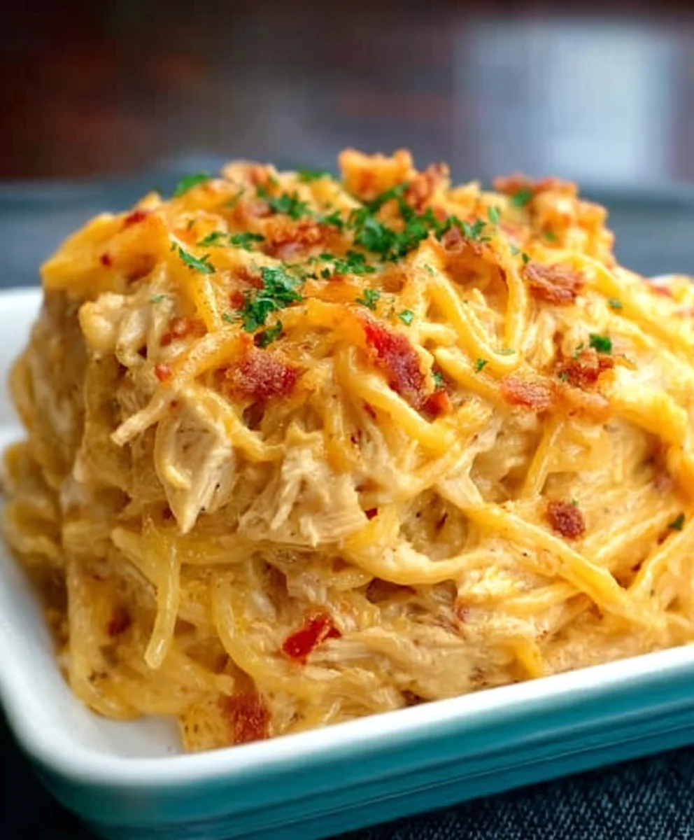 Spicy Cheesy Chicken Spaghetti Casserole Recipe