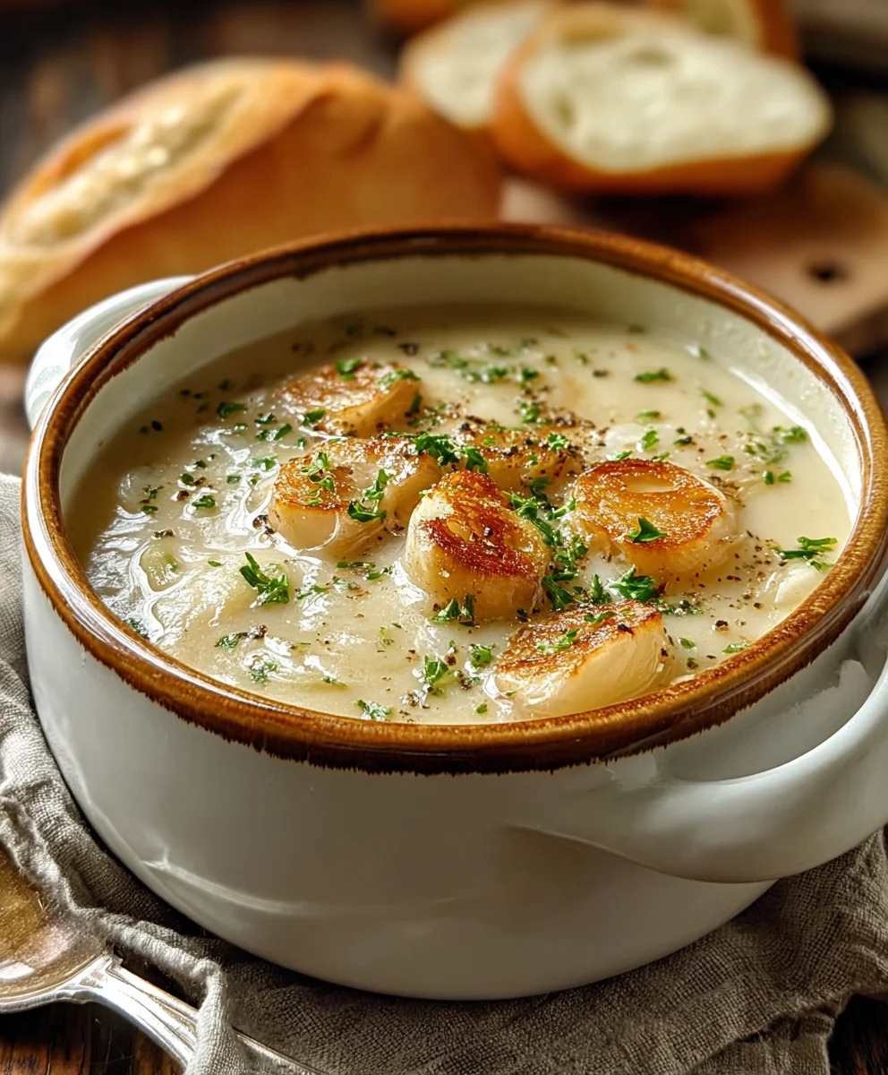 Country French Garlic Soup-Hearty & Flavorful