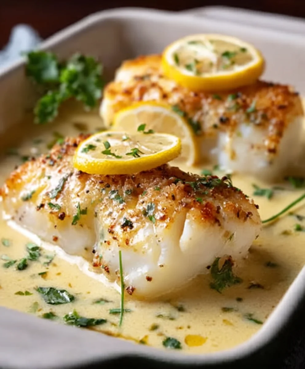 Baked Cod Coconut Lemon Cream Sauce Recipe