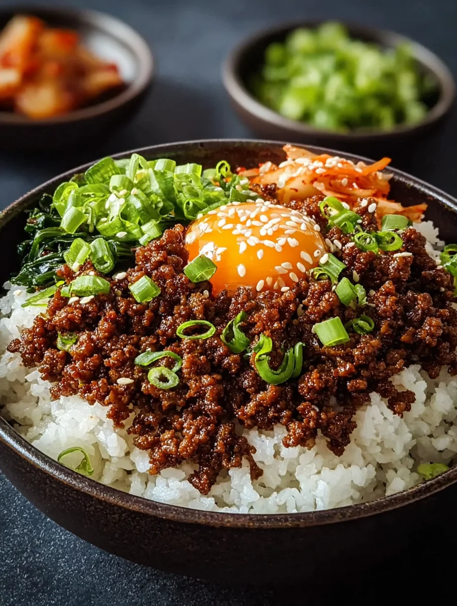 Quick Korean Ground Beef Bowl Dinner Recipe