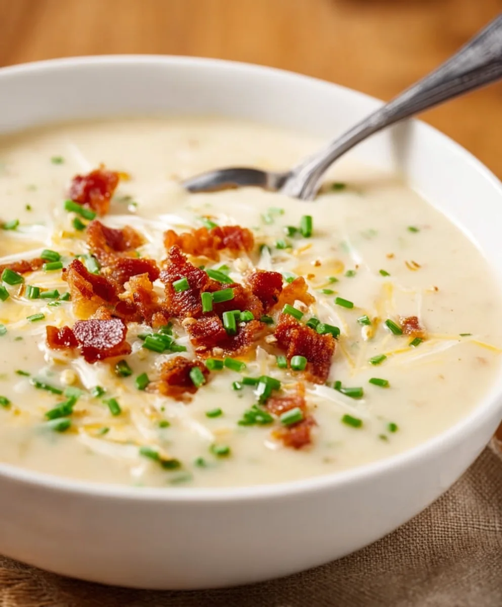 Easy Baked Potato Soup Recipe-Hearty & Creamy