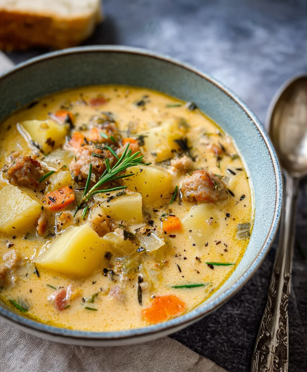 Hearty Potato Beef Sausage Chowder Recipe