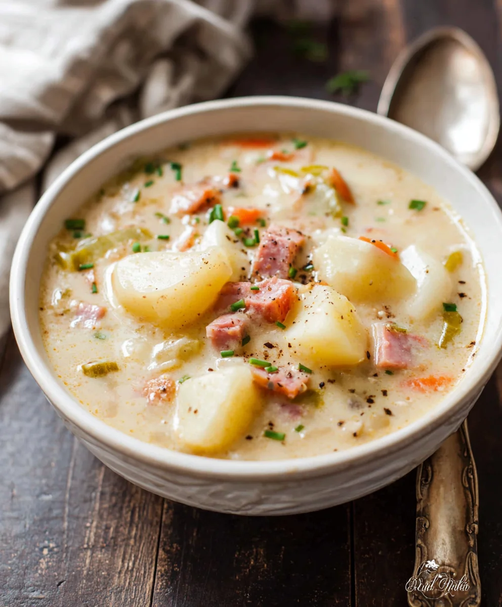 Hearty Beef Beef Ham Potato Soup Recipe-Easy Comfort Food