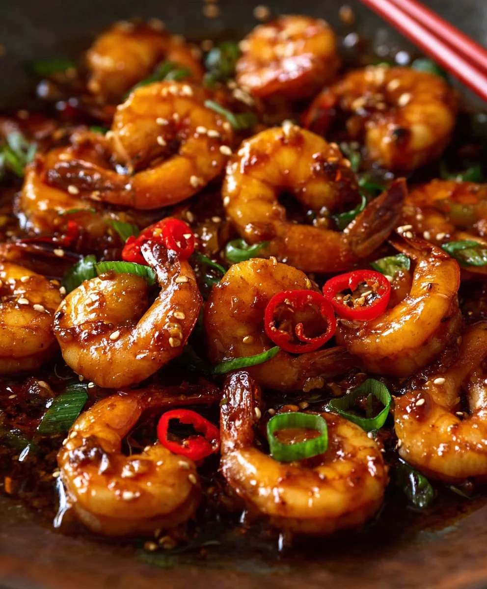 Spicy Chilli Garlic Prawns Recipe - Quick Asian Shrimp