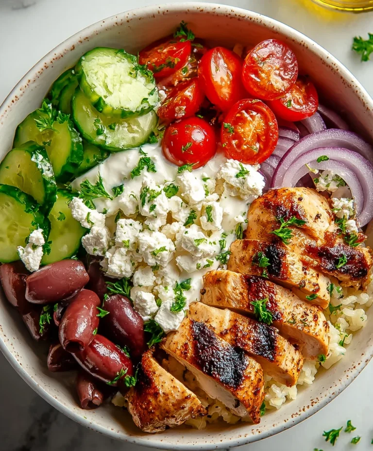 Greek Chicken Cottage Cheese Bowl-Healthy Meal