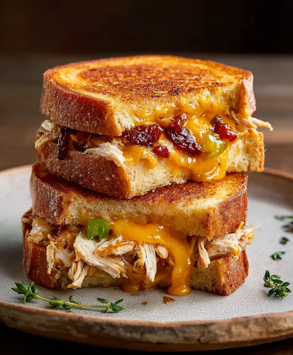 Smoked BBQ Chicken Grilled Cheese Bliss