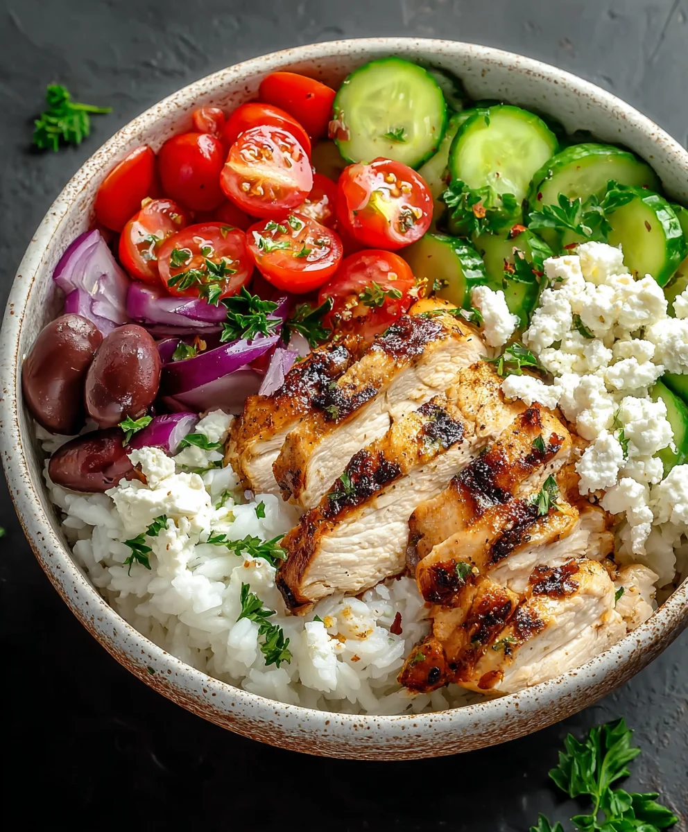 Greek Chicken Cottage Cheese Bowl-Healthy Meal