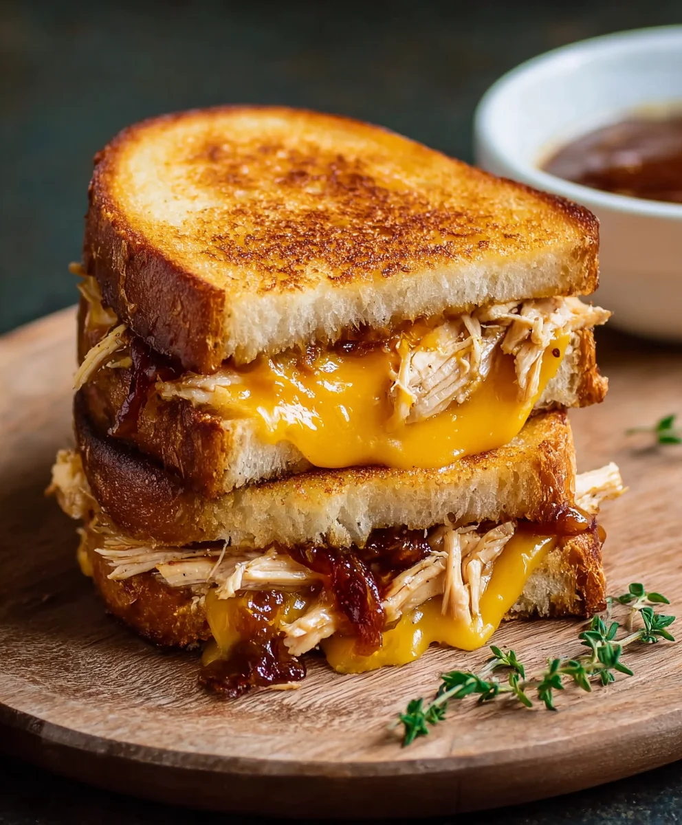 Smoked BBQ Chicken Grilled Cheese Bliss