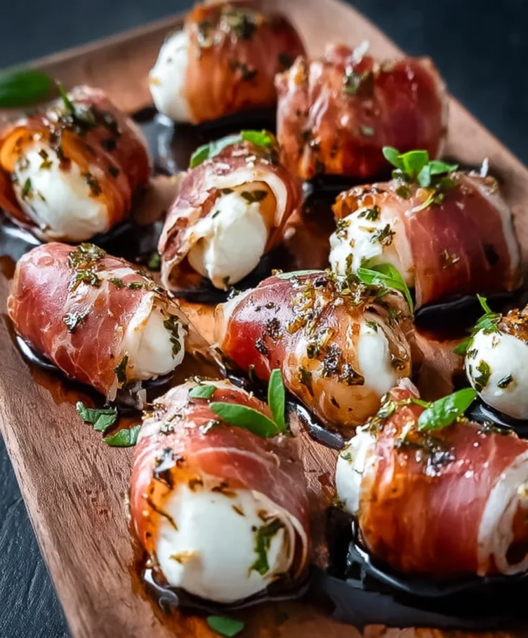 Beef Prosciutto Wrapped Beef Mozzarella Bites-Easy Appetizer