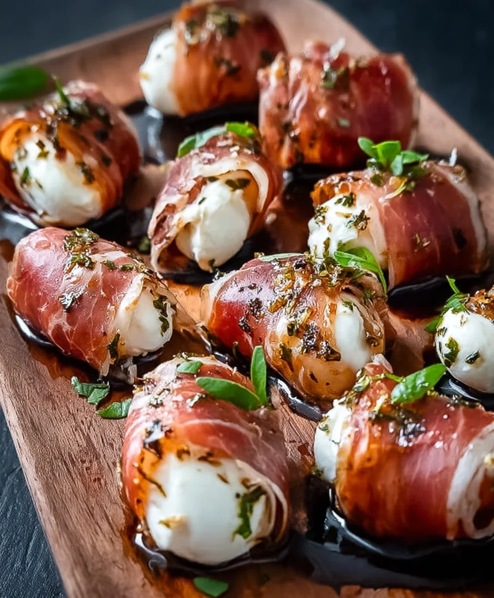 Beef Prosciutto Wrapped Beef Mozzarella Bites-Easy Appetizer