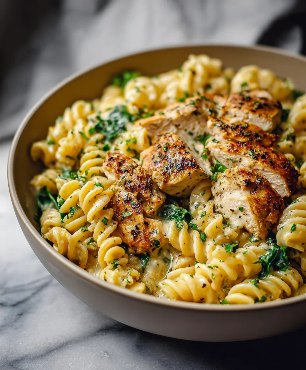 Healthy Garlic Parmesan Chicken Pasta-Easy Meal
