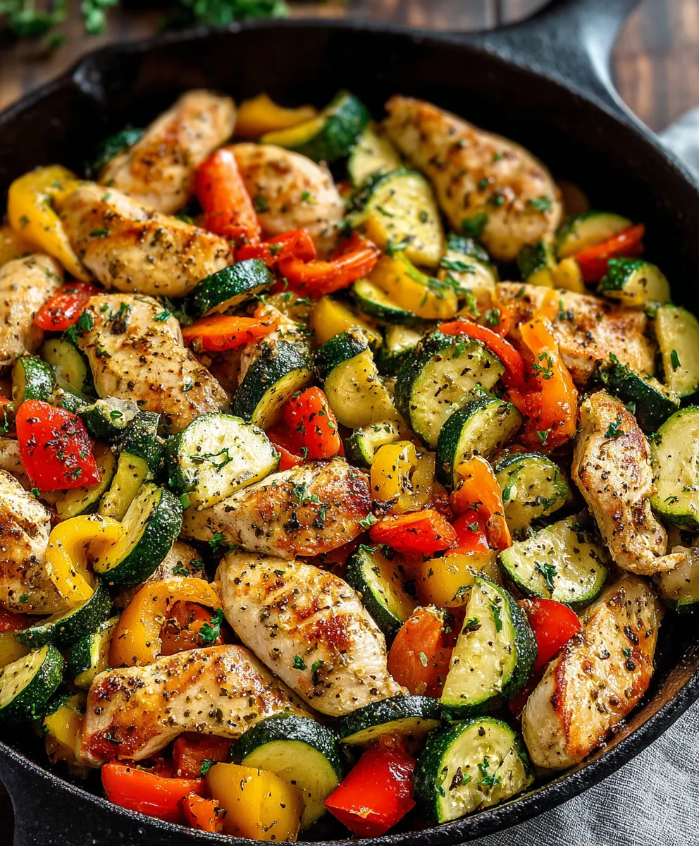 Healthy Chicken and Vegetable Skillet-Easy Meal