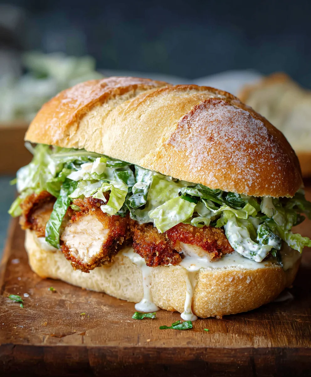 Crispy Chicken Caesar Sandwich-Best Easy Recipe