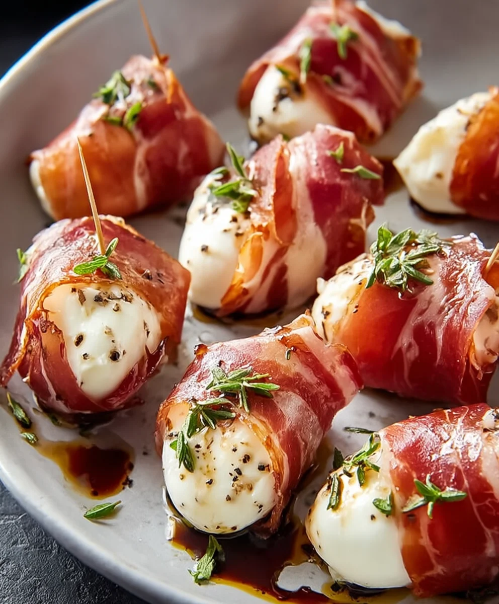 Beef Prosciutto Wrapped Beef Mozzarella Bites-Easy Appetizer