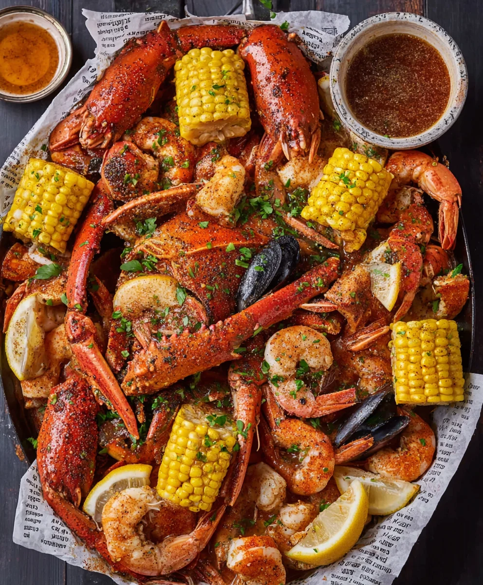 Spicy Cajun Seafood Boil-Garlic Butter Recipe