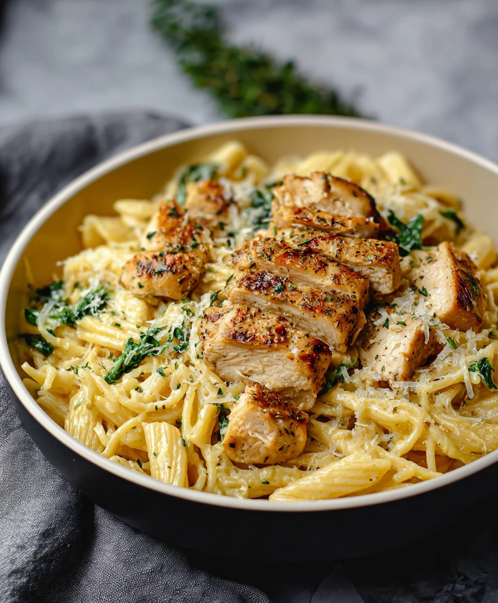 Healthy Garlic Parmesan Chicken Pasta-Easy Meal