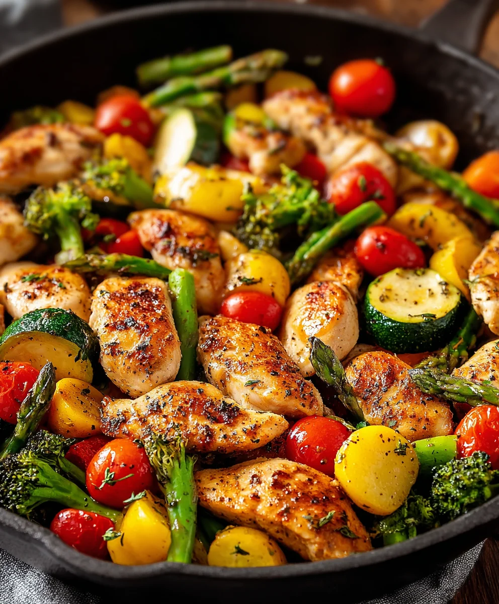 Healthy Chicken and Vegetable Skillet-Easy Meal