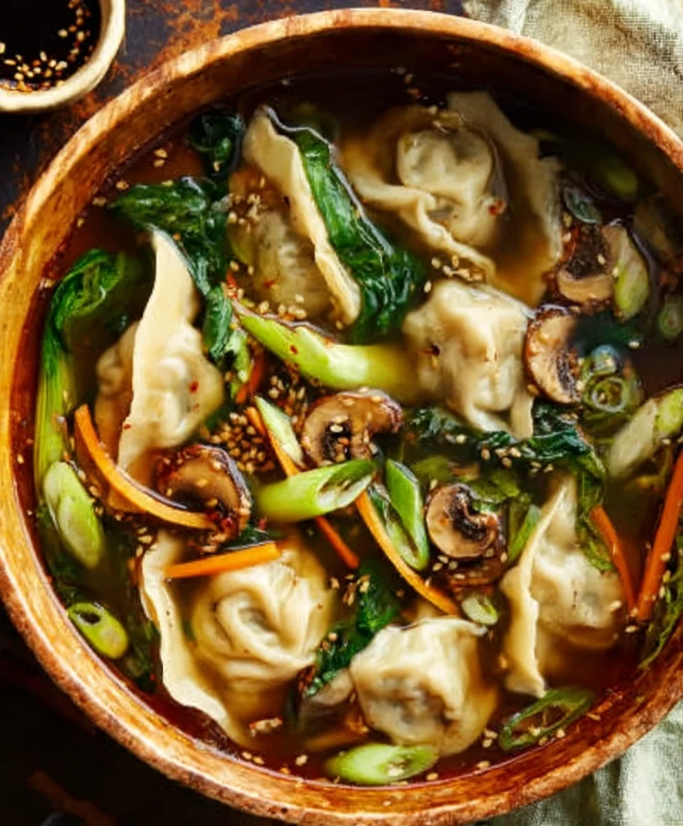 Savory Beef Potsticker Soup-Quick & Easy Recipe