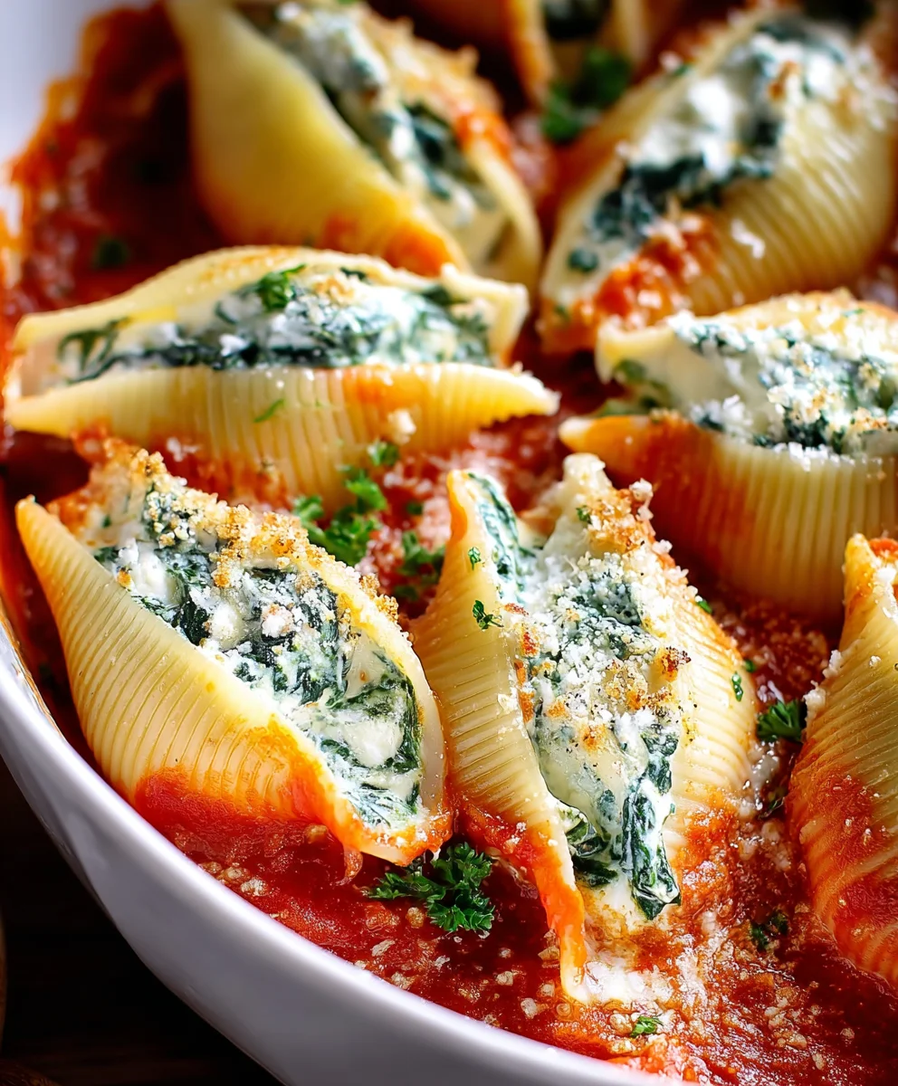 Easy Spinach Ricotta Stuffed Shells Recipe