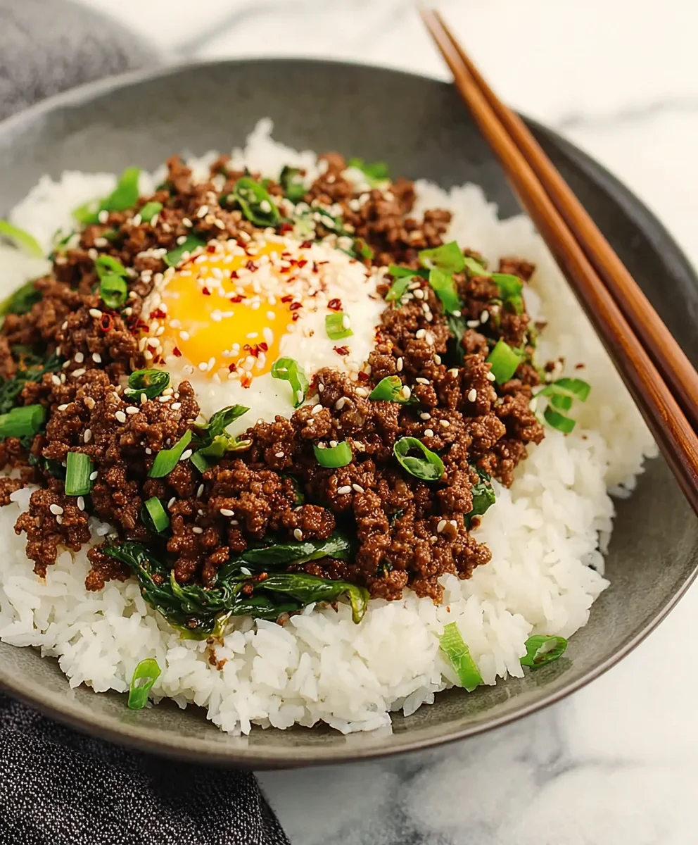 Quick Korean Ground Beef Bowl Recipe