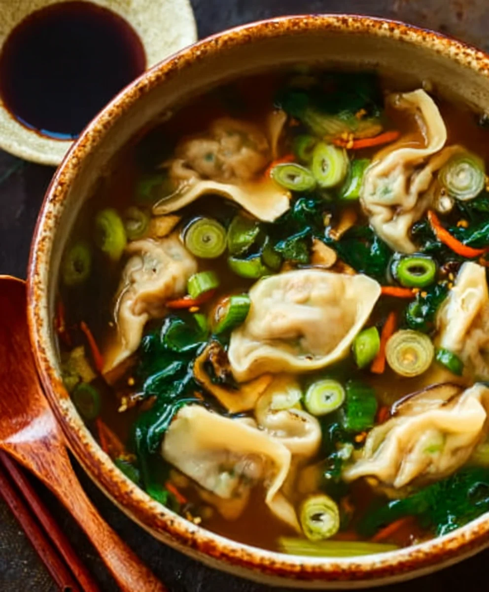 Savory Beef Potsticker Soup-Quick & Easy Recipe