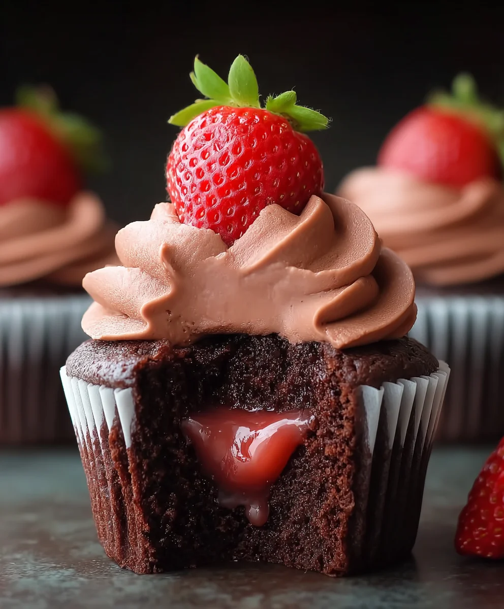 Chocolate Strawberry Cupcakes-Decadent & Delicious Treat