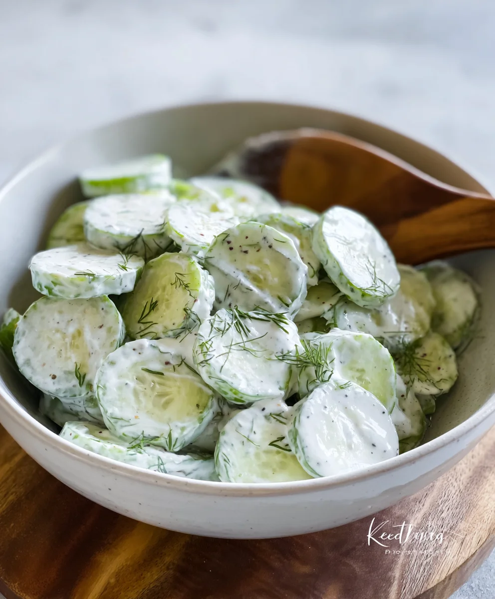Creamy Cucumber Salad- Refreshing & Easy Recipe