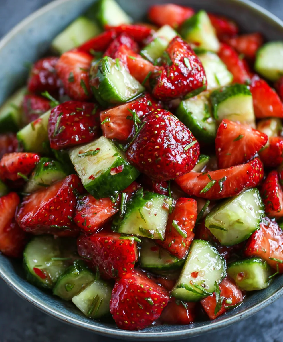 Cucumber Strawberry Salad - Fresh & Easy Summer Side
