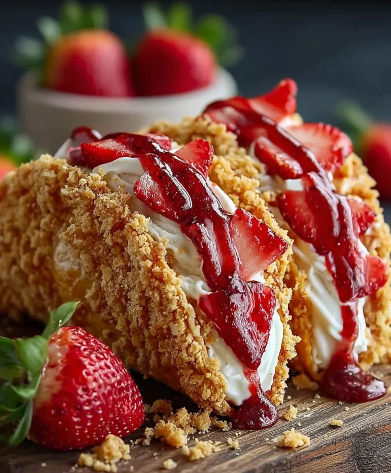 Strawberry Crunch Cheesecake Tacos-Sweet Dessert