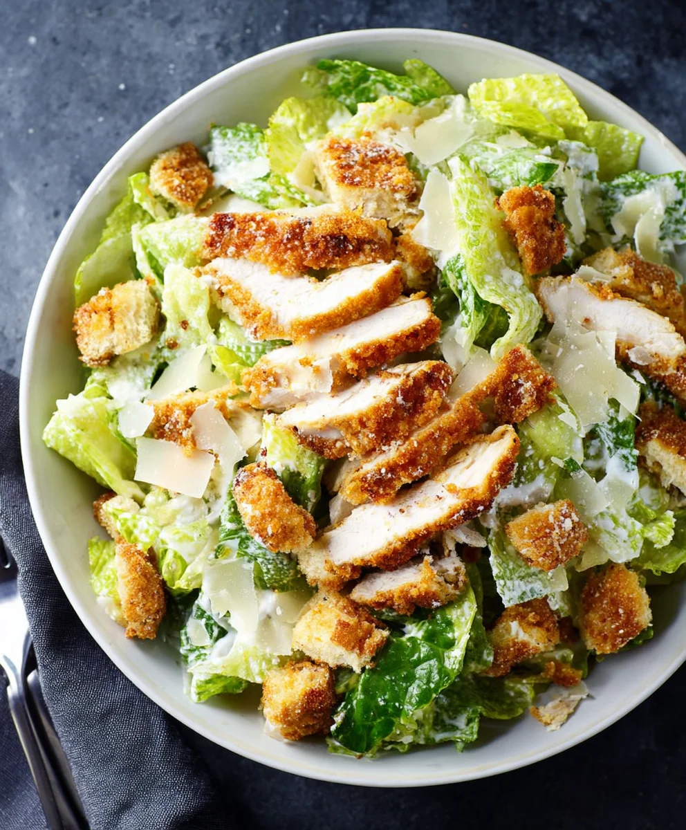 Crispy Chicken Caesar Salad Recipe- Best Ever