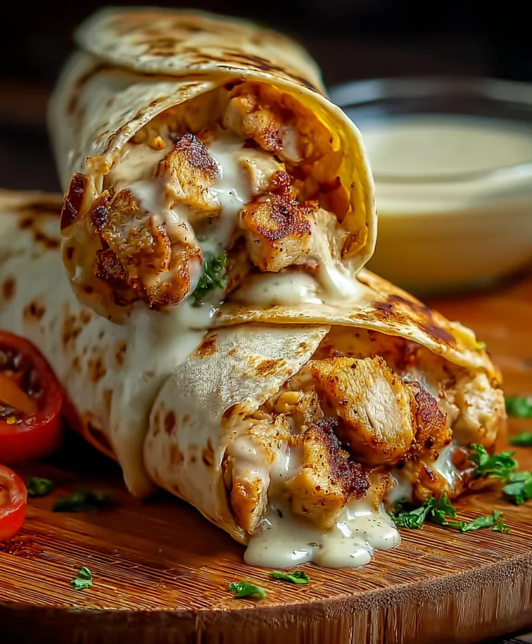 Cheesy Garlic Chicken Wraps-Quick Dinner Delight